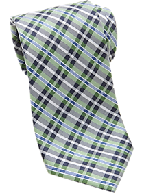 Tommy Hilfiger Green & Navy Plaid Narrow Tie