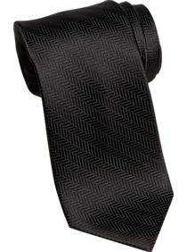 Joseph Abboud Black Herringbone Narrow Tie