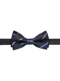 Calvin Klein Navy Stripe Small Pre-Tied Bow Tie