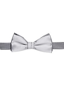 Calvin Klein Gray Silver Small Pre-Tied Bow Tie