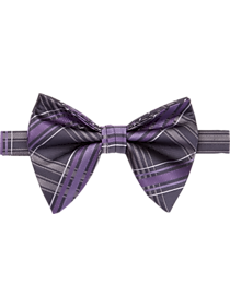 Calvin Klein Gray & Purple Teardrop Bow Tie