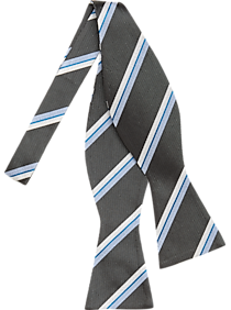 Esquire Charcoal Stripe Bow Tie