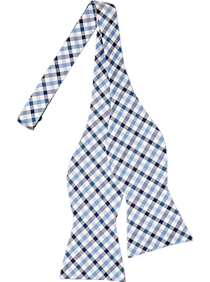 Tommy Hilfiger Blue Plaid Bow Tie