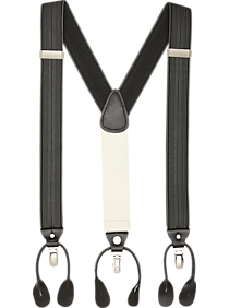 Black Striped Convertible Suspenders