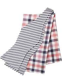 Tommy Hilfiger Navy Stripe with Pink check Bow Tie & Pocket Square Set