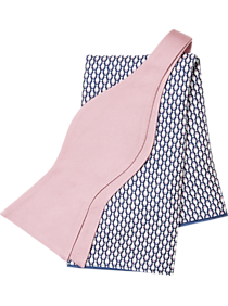 Tommy Hilfiger Pink with Navy Fish Bow Tie & Pocket Square Set