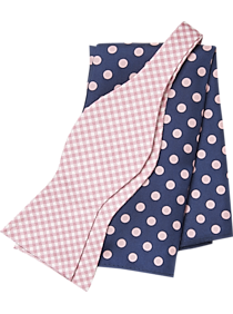 Tommy Hilfiger Pink Check with Dot Bow Tie & Pocket Square Set