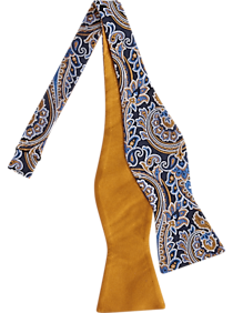 Egara Blue Paisley Reversible Bow Tie