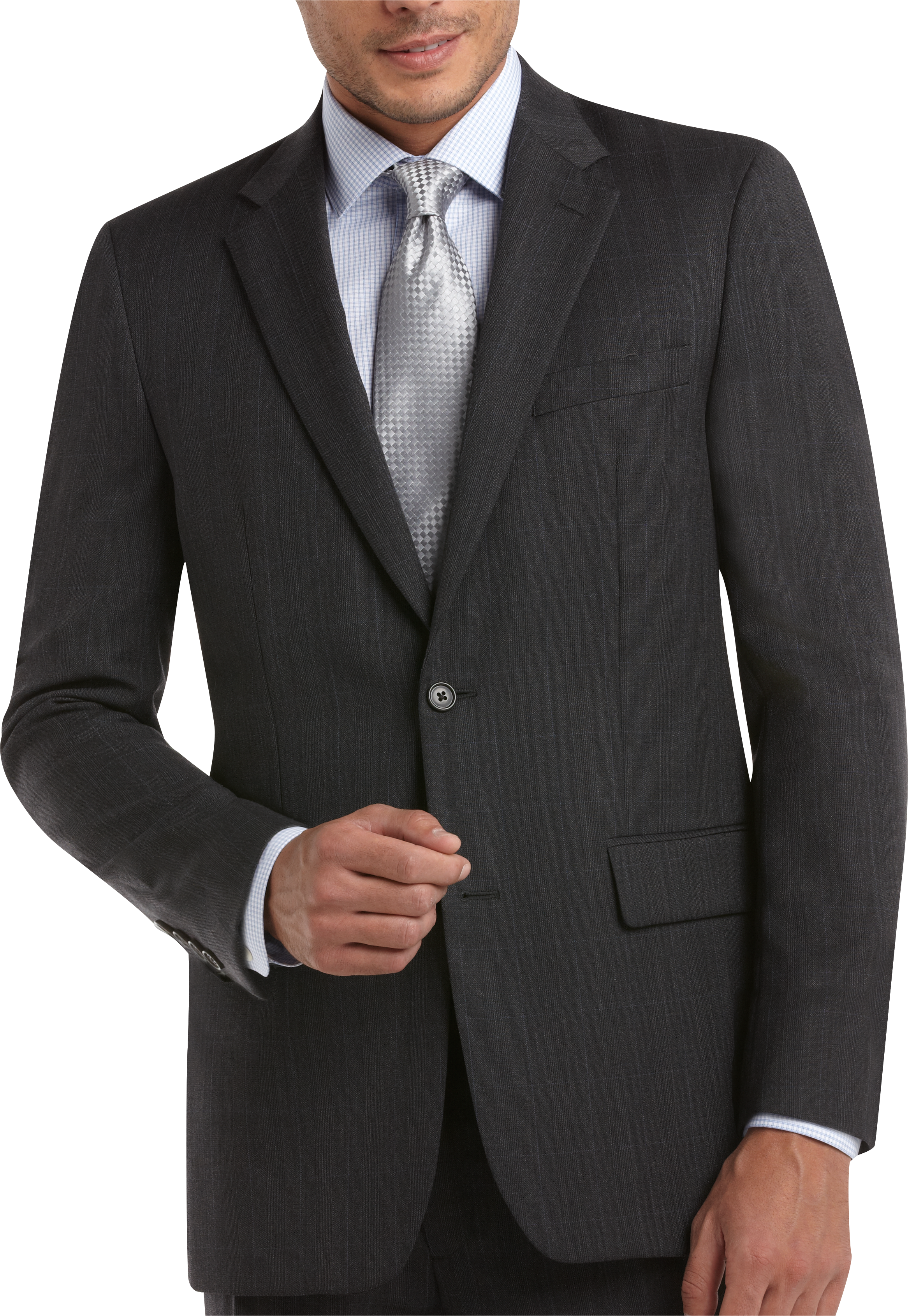 Men&#39;s Wearhouse Charcoal Plaid Classic Fit Suit Separates (Outlet)