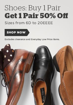 Shoes: Buy 1 Pair Get 1 Pair 50% Off