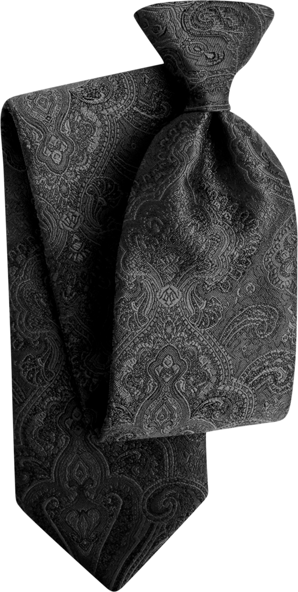 Duet Black Paisley Euro Tie (8816DPBLK)