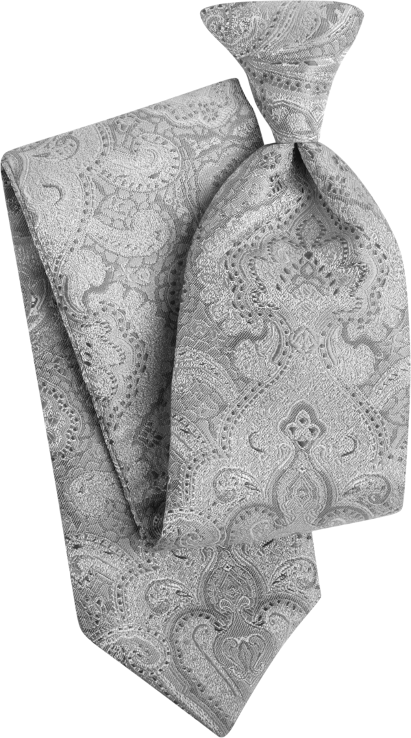 Duet Silver Paisley Euro Tie (8816DPSLV)