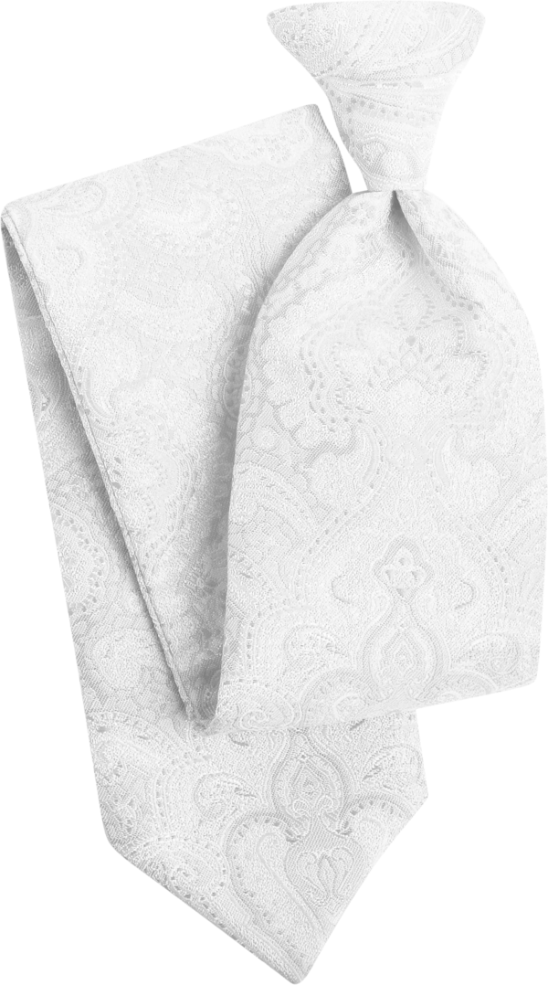 Duet White Paisley Euro Tie (8816DPWHT)
