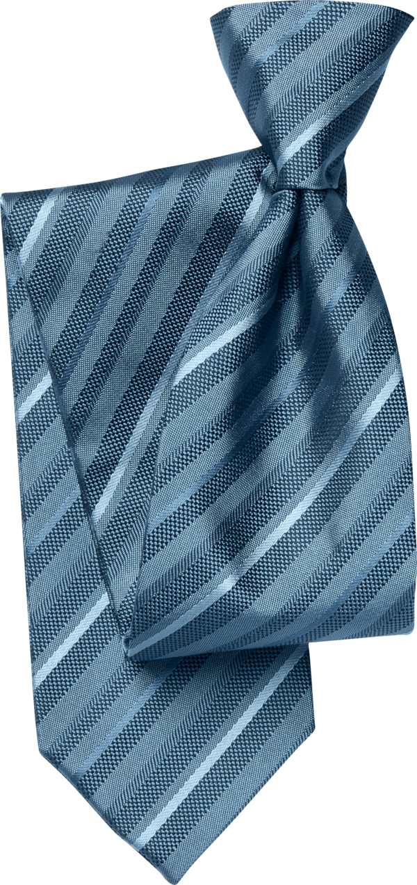 Sterling Steel Blue Stripped Euro Tie (8816SSSTB)