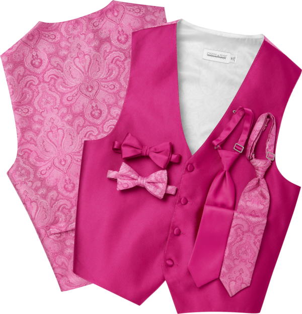 Pink vest and sales bow tie