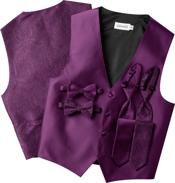 Purple vest and bow on sale tie