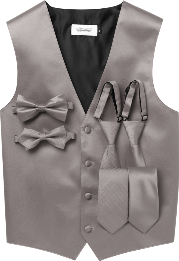 APEX” WOMEN'S PEWTER GREY TUXEDO VEST-3410AP-03