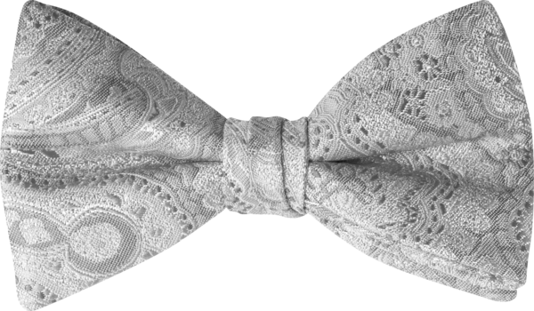 Duet Silver Paisley Bow Tie (8909DPSLV)