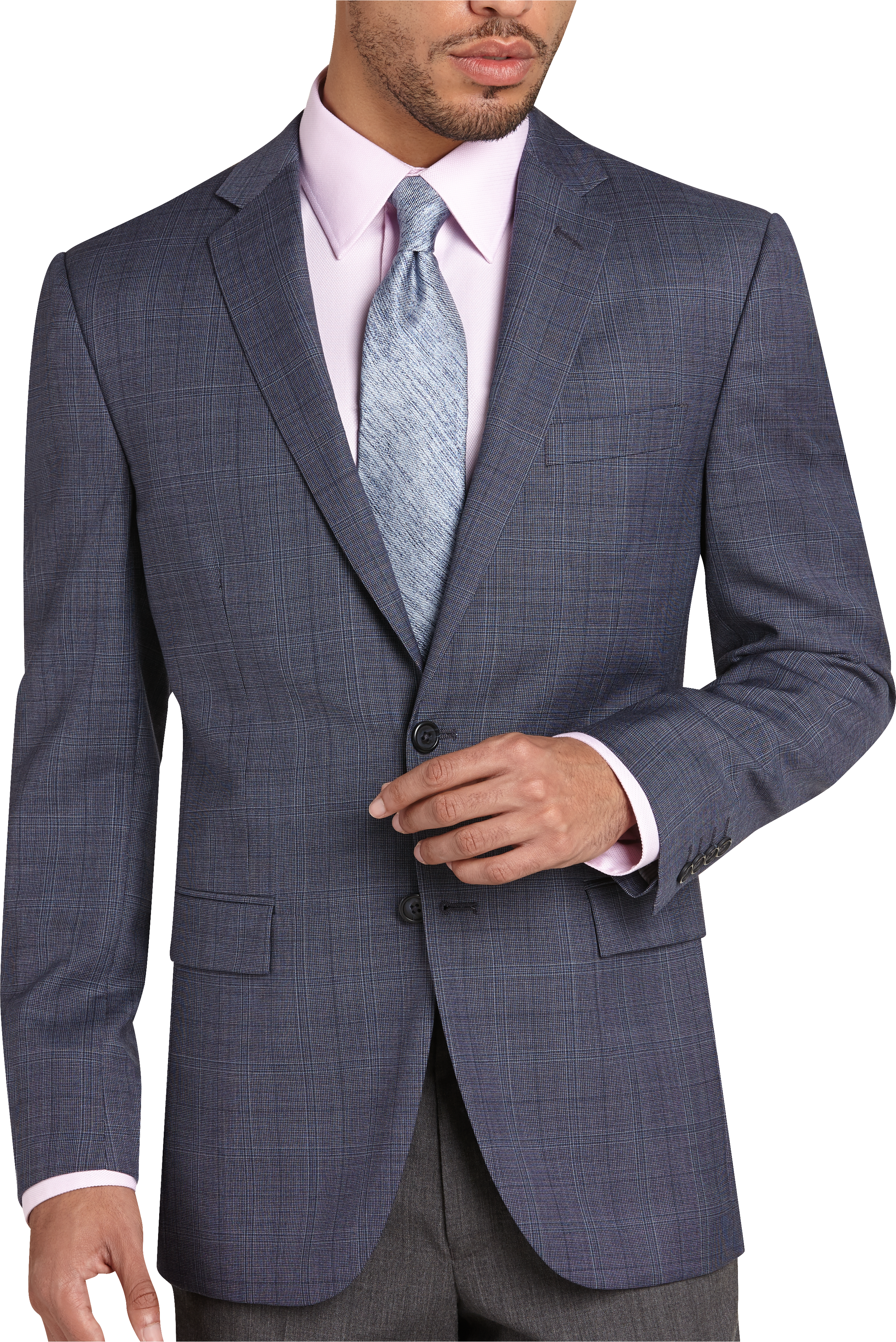 Egara Blue Plaid Slim Fit Sport Coat - Men's Sport Coats | Men's Wearhouse