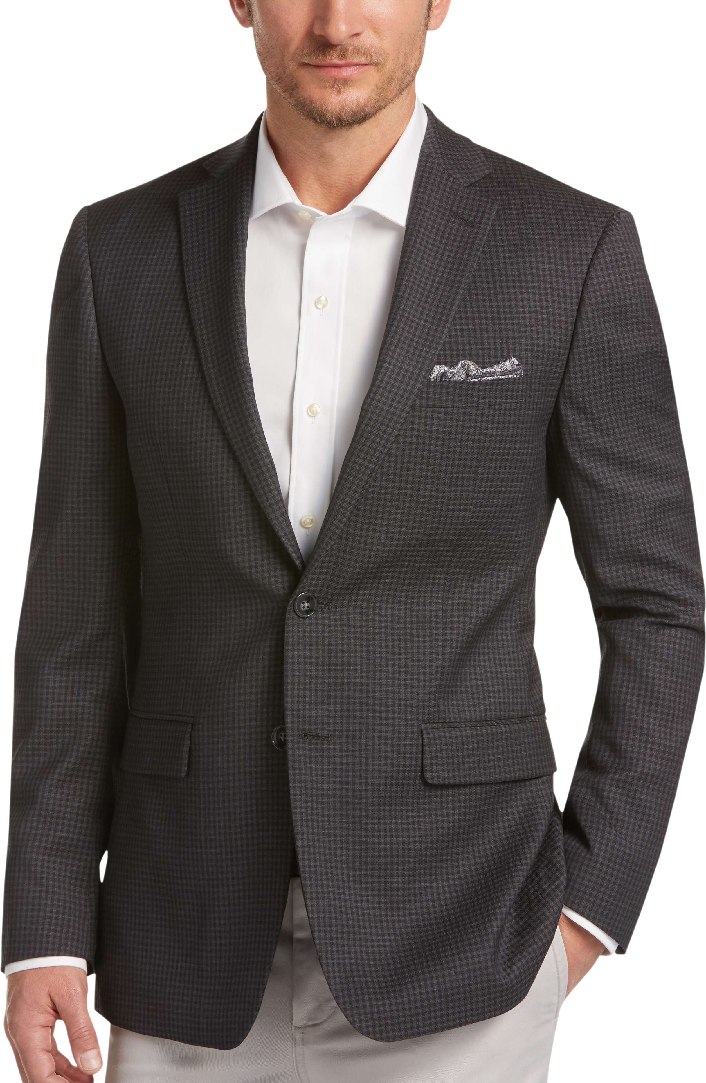 Calvin Klein Charcoal Check Extreme Slim Fit Sport Coat ...