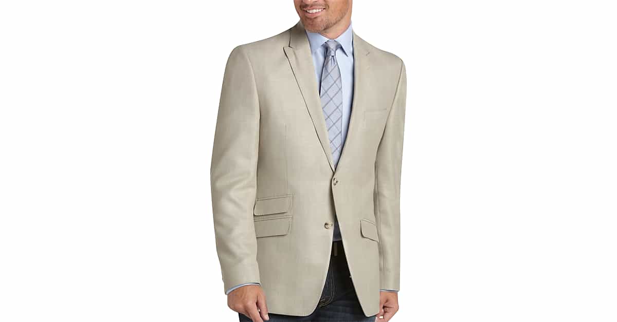 Perry Ellis Portfolio Tan LinenBlend Slim Fit Sport Coat Men's Sport