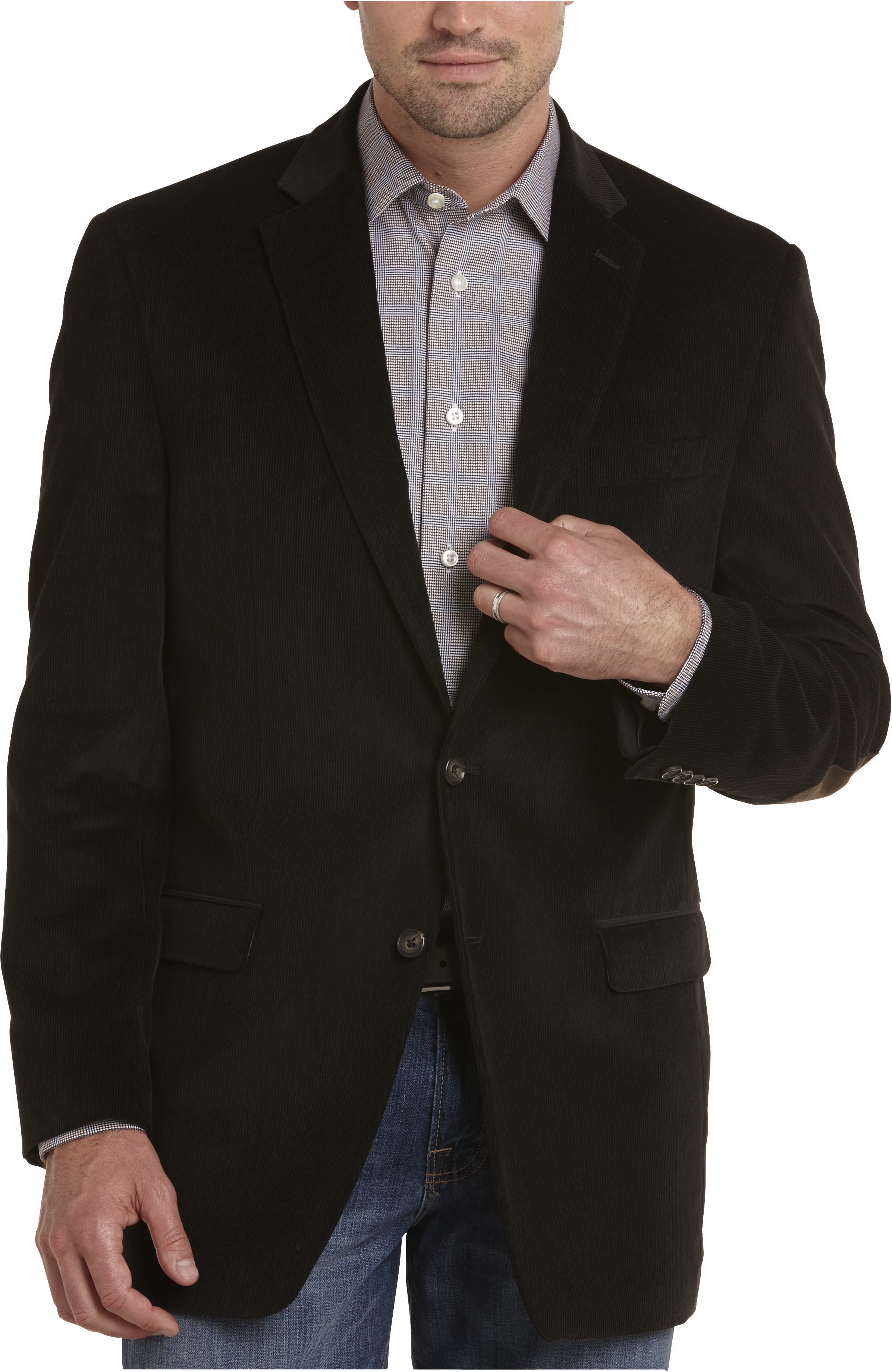 Lauren By Ralph Lauren Black Corduroy Classic Fit Sport Coat