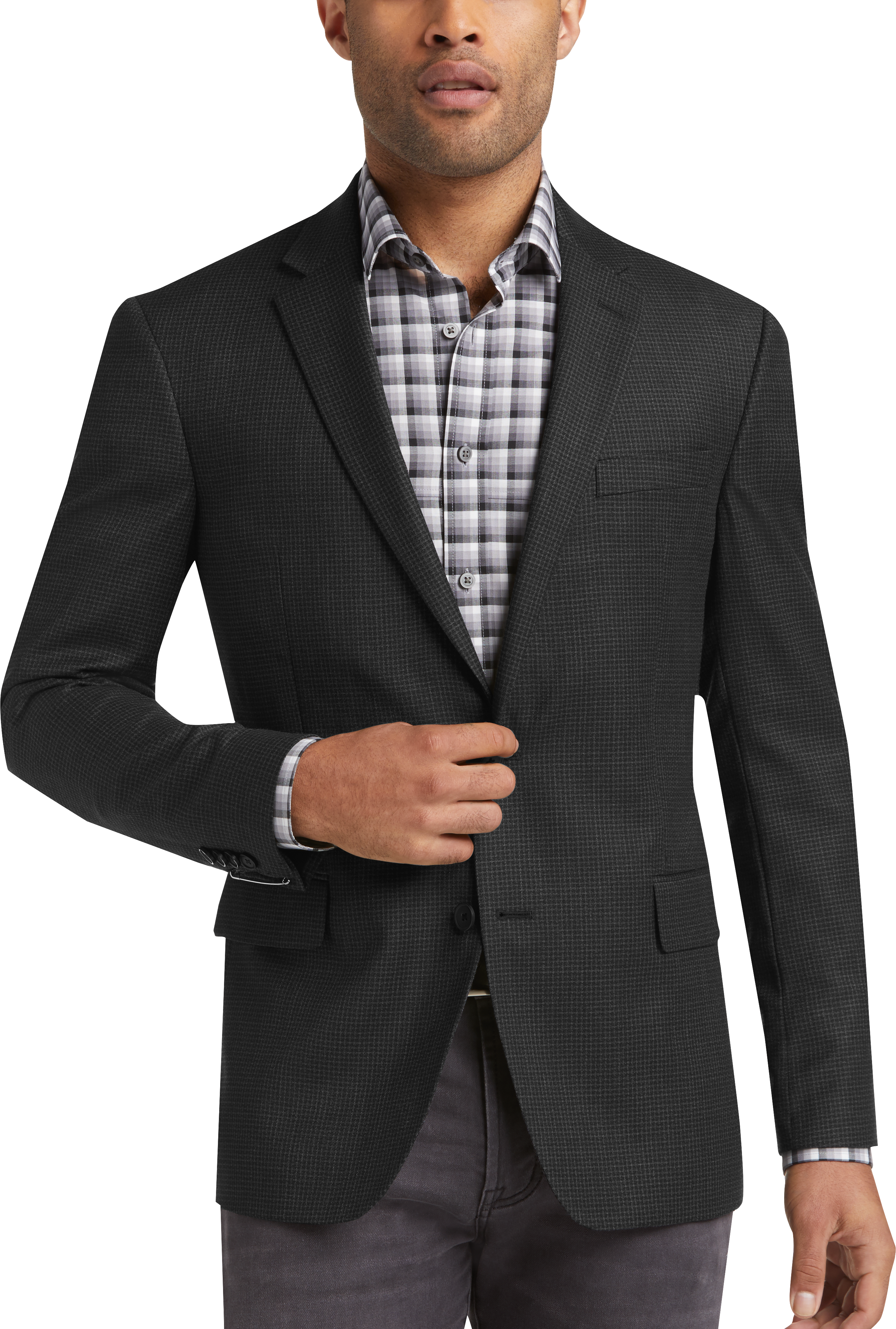 Awearness Kenneth Cole Charcoal Check Slim Fit Sport Coat - Men's Sport ...