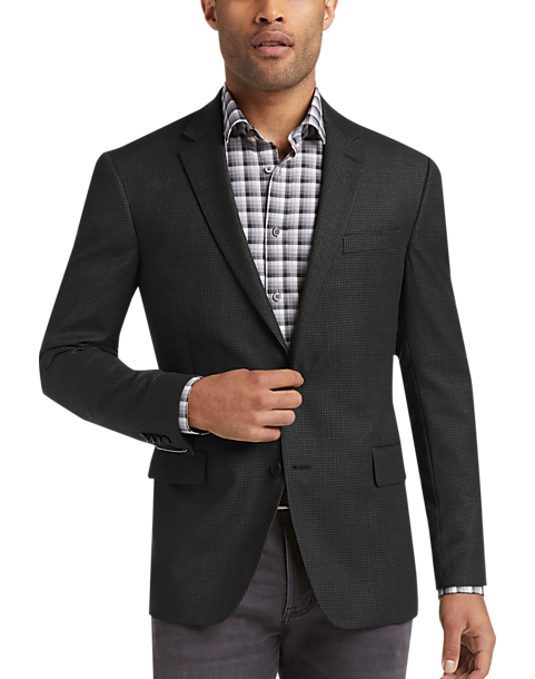 Awearness Kenneth Cole Charcoal Check Slim Fit Sport Coat - Men's Sport ...