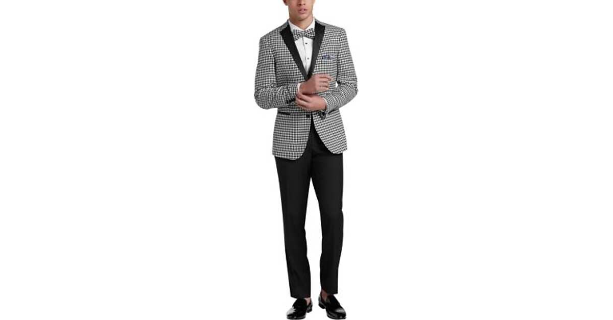 Paisley Gray Slim Fit Suit Separates Dinner Jacket Black