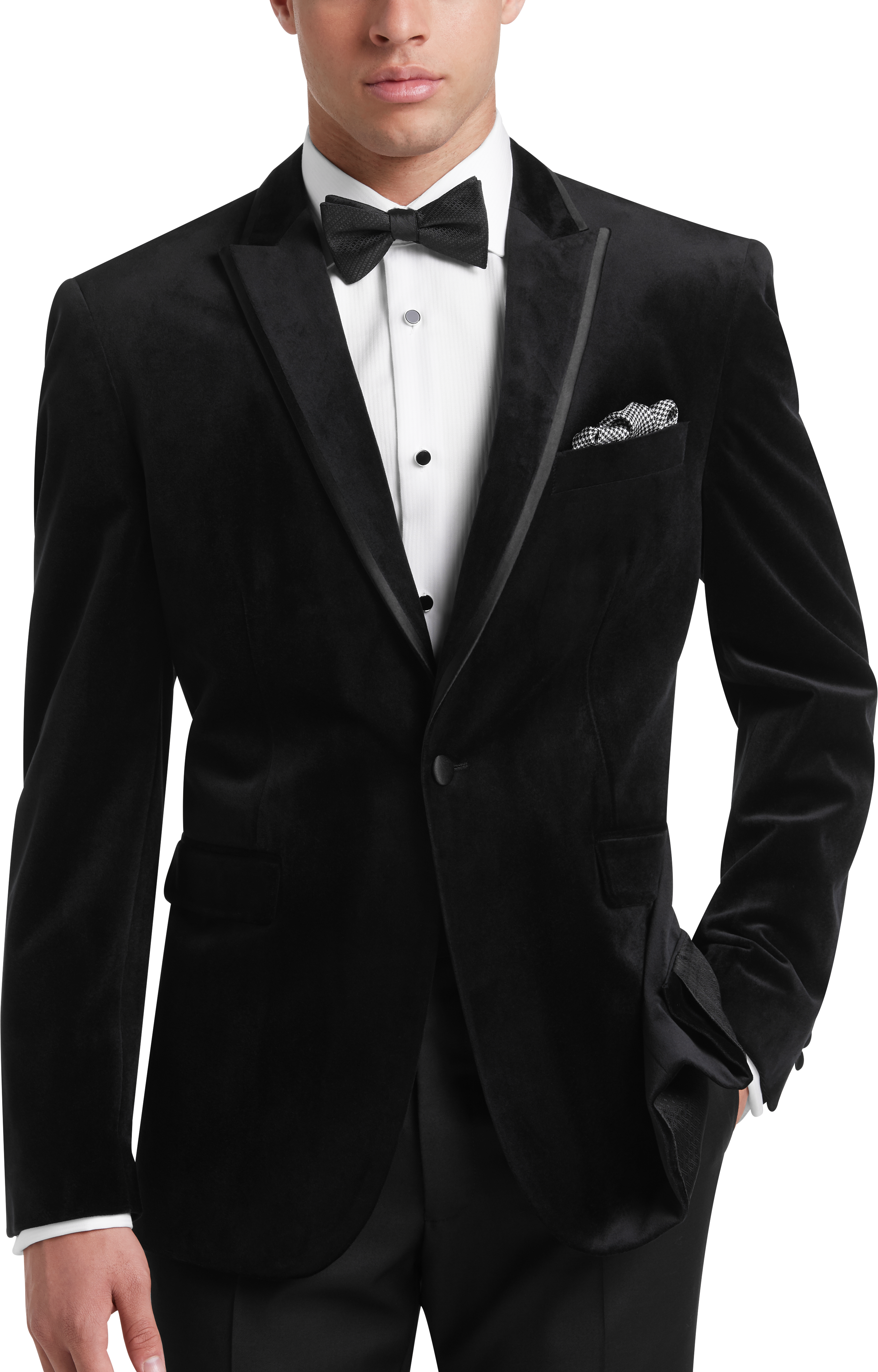 Egara Black Velvet Slim Fit Dinner Jacket