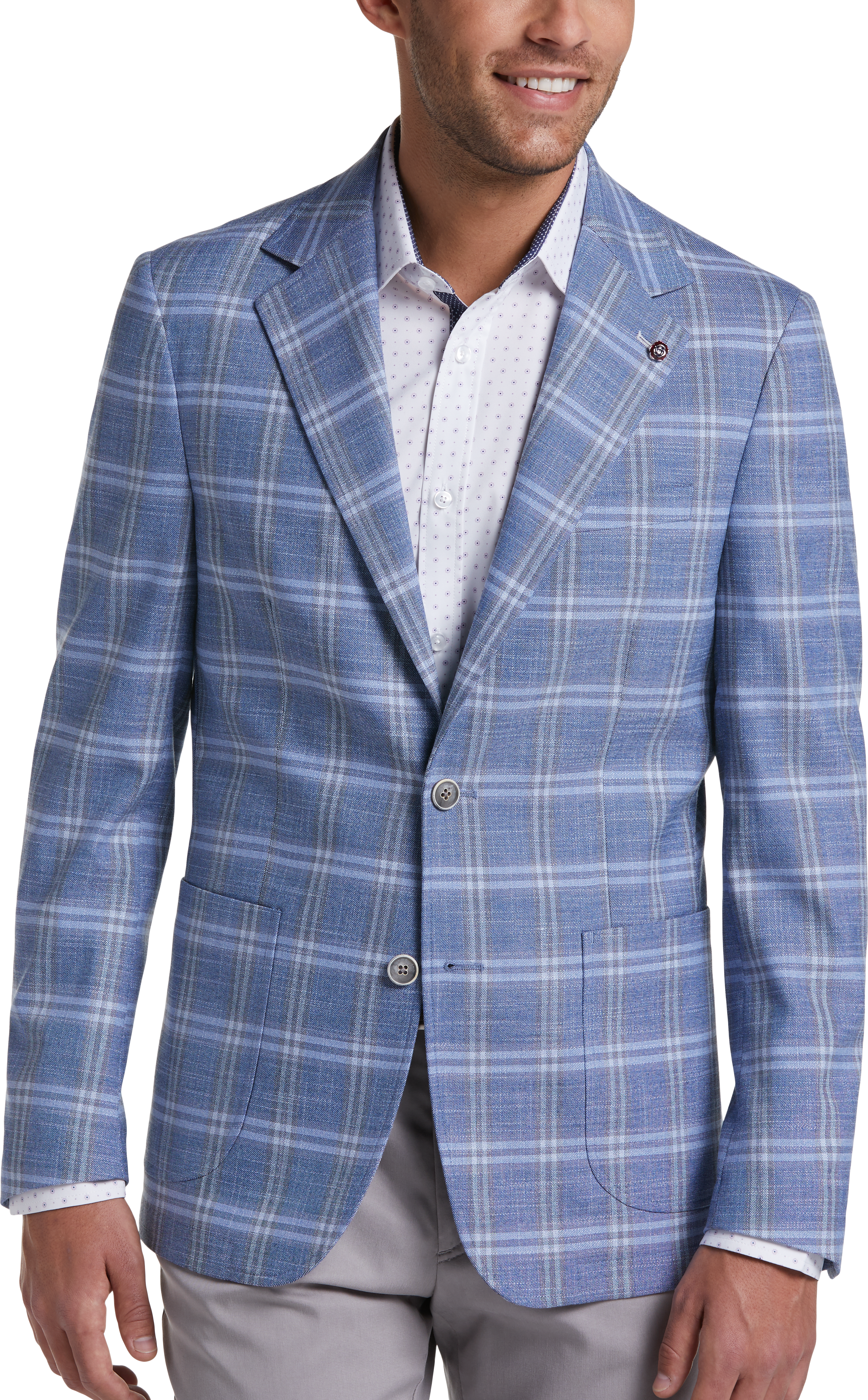 blue plaid sport coat