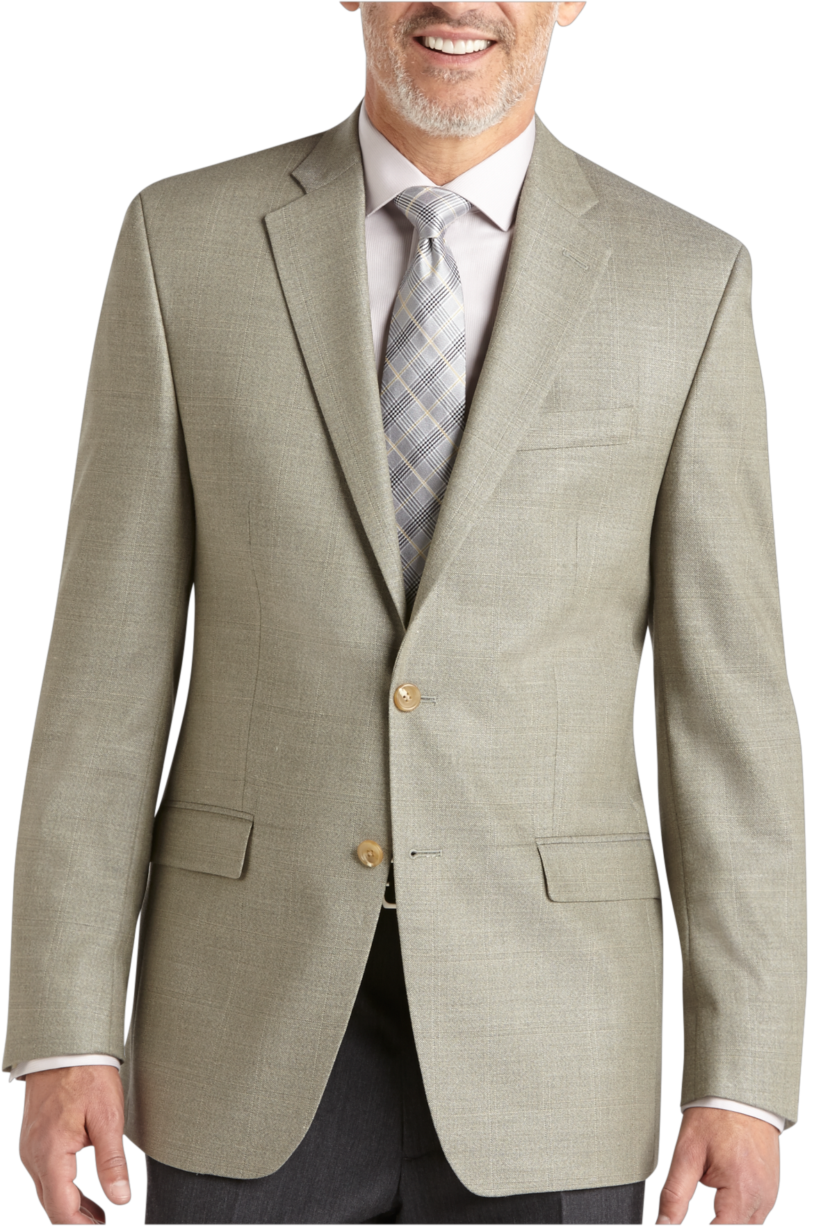 Lauren by Ralph Lauren Tan and Gray Plaid Classic Fit Sport Coat - Men ...