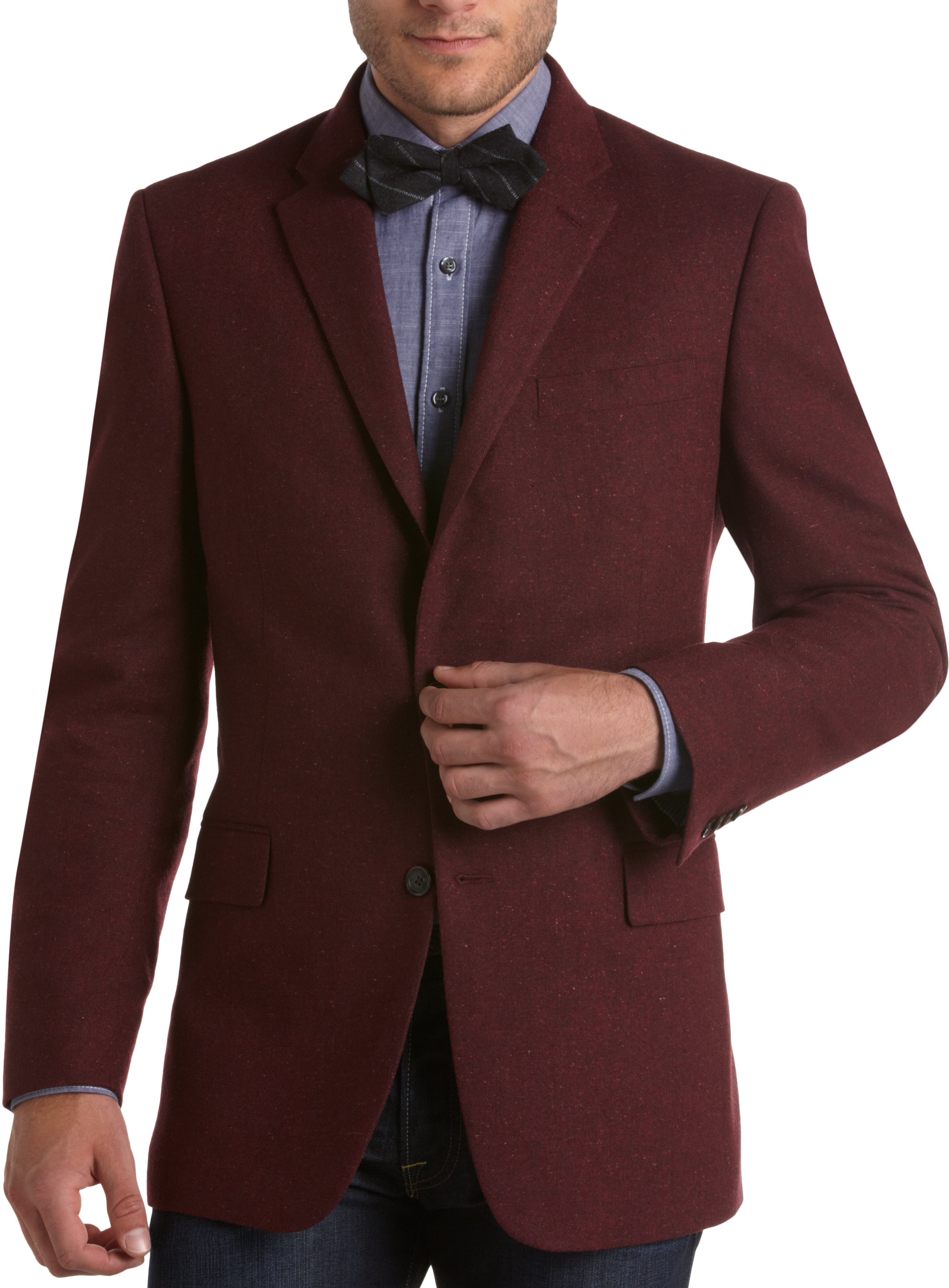 Tommy Hilfiger Red Tweed Slim Fit Sport Coat - Men's Modern Fit | Men's ...