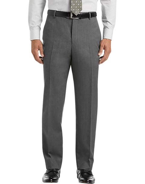 Joseph & Feiss Medium Gray Wool Gabardine Dress Pants - Men's Pants ...