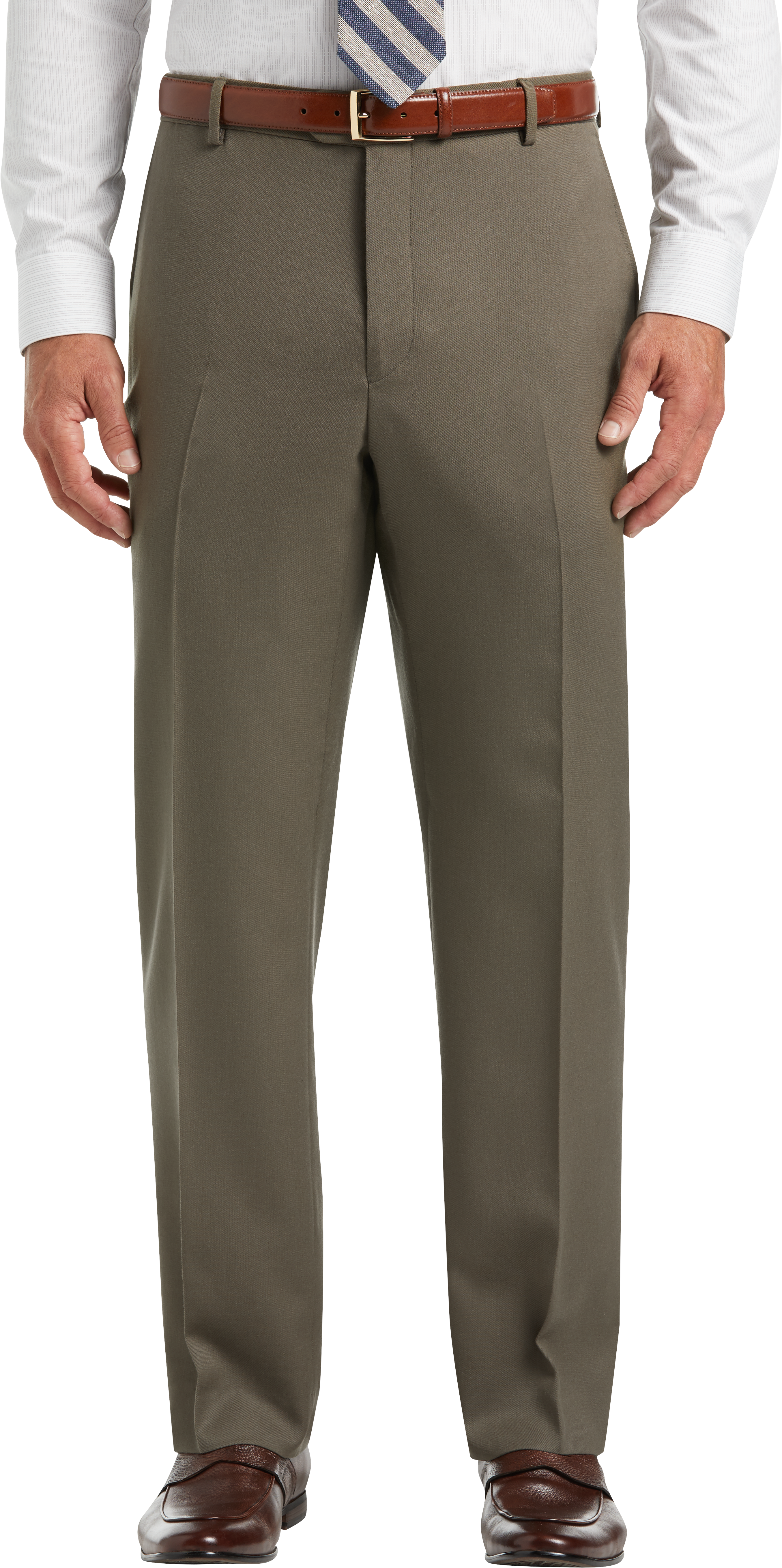 Joseph & Feiss Taupe Wool Gabardine Dress Pants - Men's Pants | Men's ...