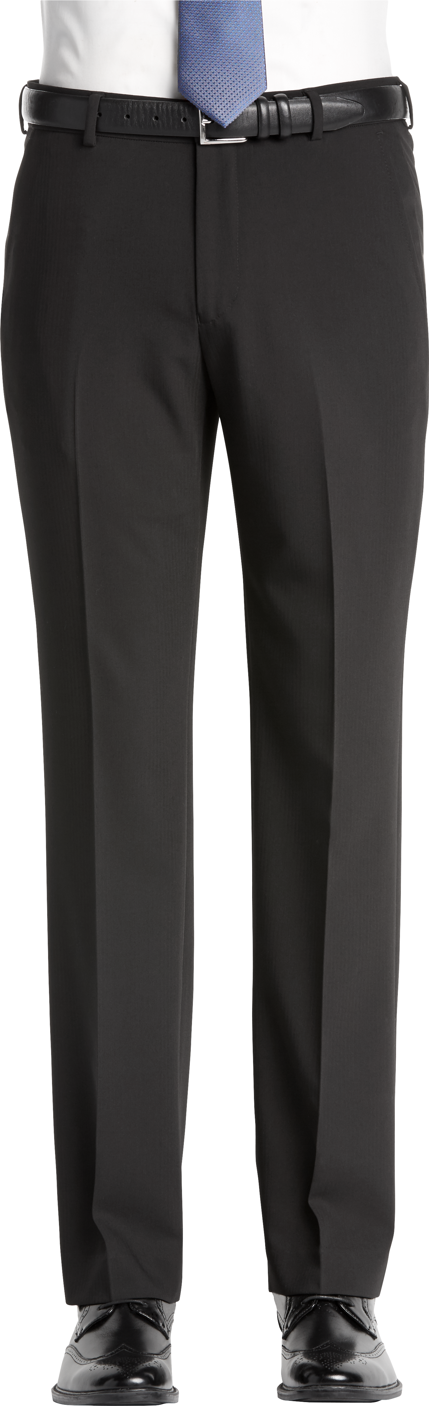 Egara Black Herringbone Slim Fit Pants - Men's Pants | Men's Wearhouse