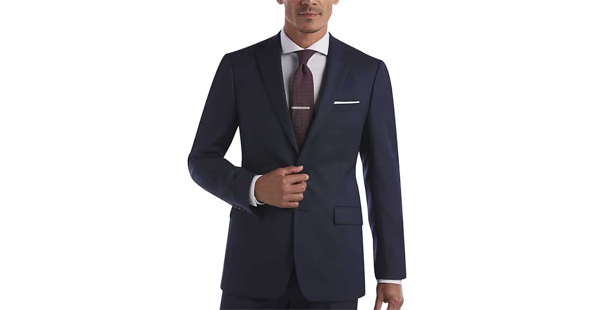 Calvin Klein Blue Tic Slim Fit Suit - Men's Extreme Slim Fit | Men's ...