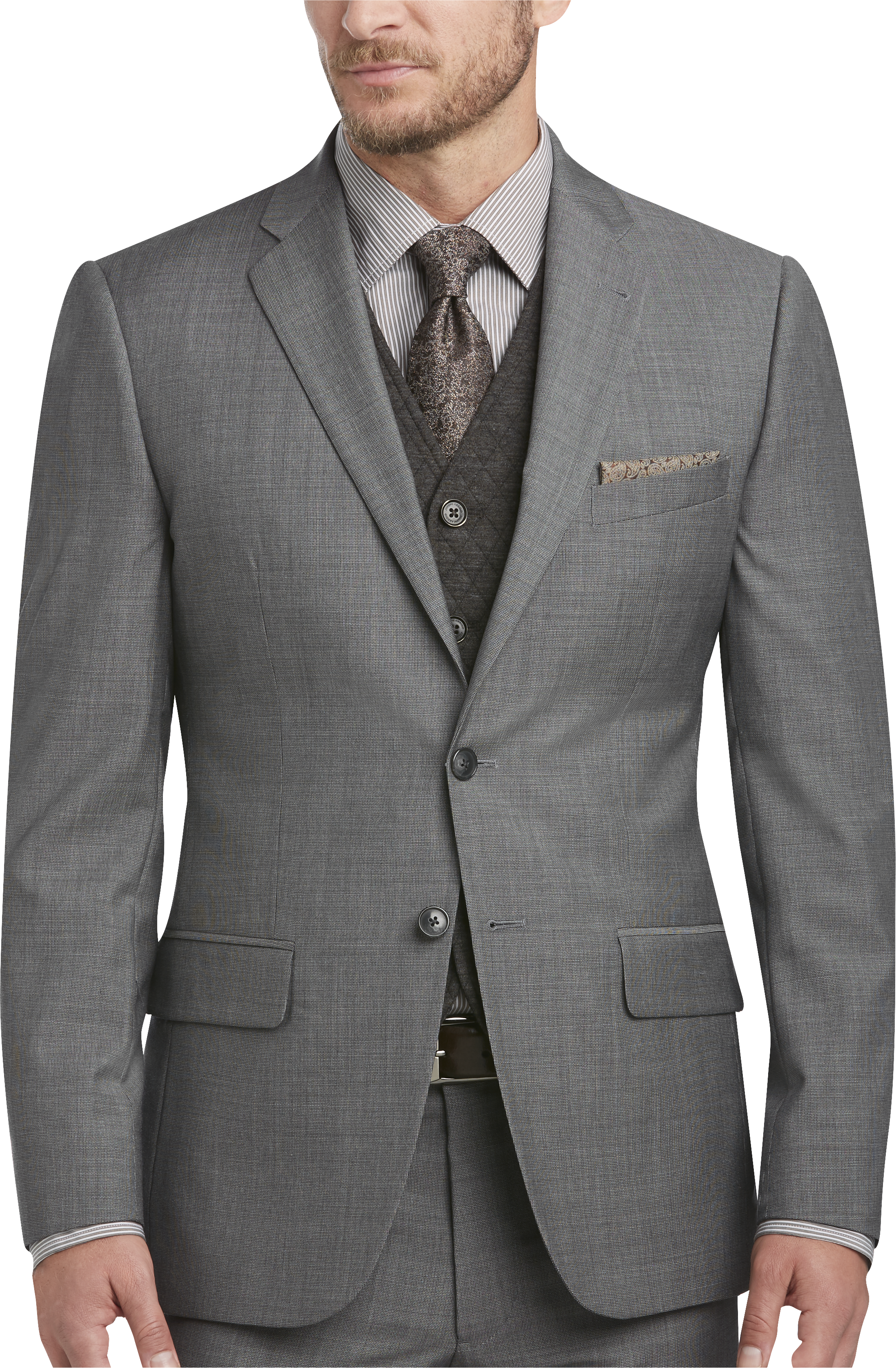 Joseph Abboud Gray Tic Slim Fit Suit - Men's Slim Fit | Men's Wearhouse