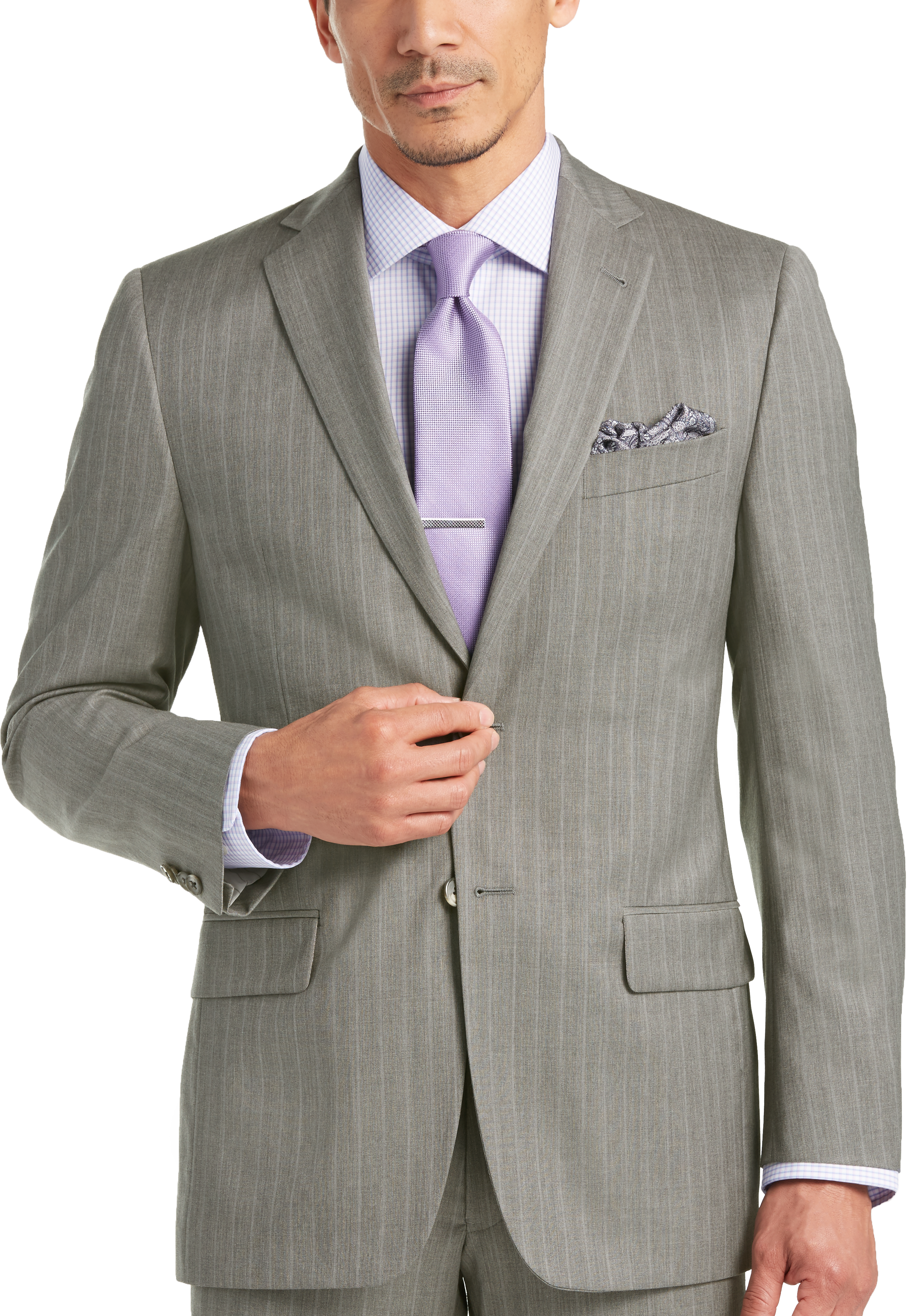 Joseph Abboud Gray Stripe Modern Fit Suit - Men's Modern Fit | Men's ...