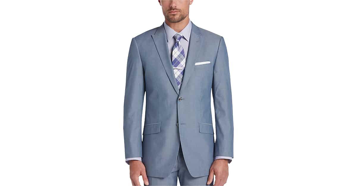 Perry Ellis Portfolio Blue Stripe Slim Fit Suit - Men's Slim Fit | Men ...