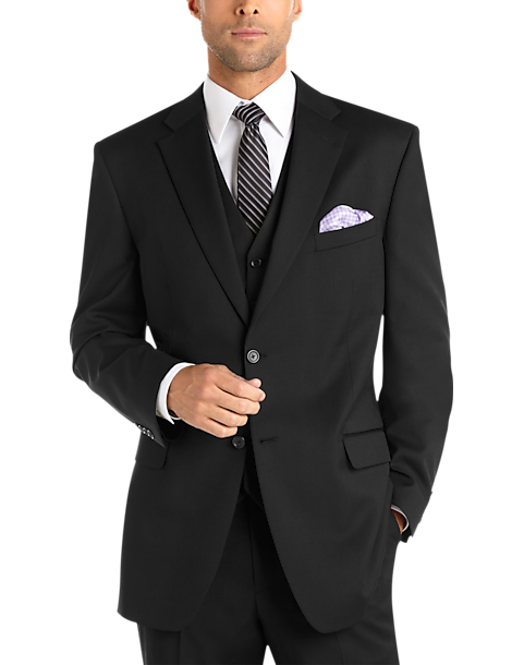 Jones New York Black Vested Suit - Men's Suits | Men's Wearhouse