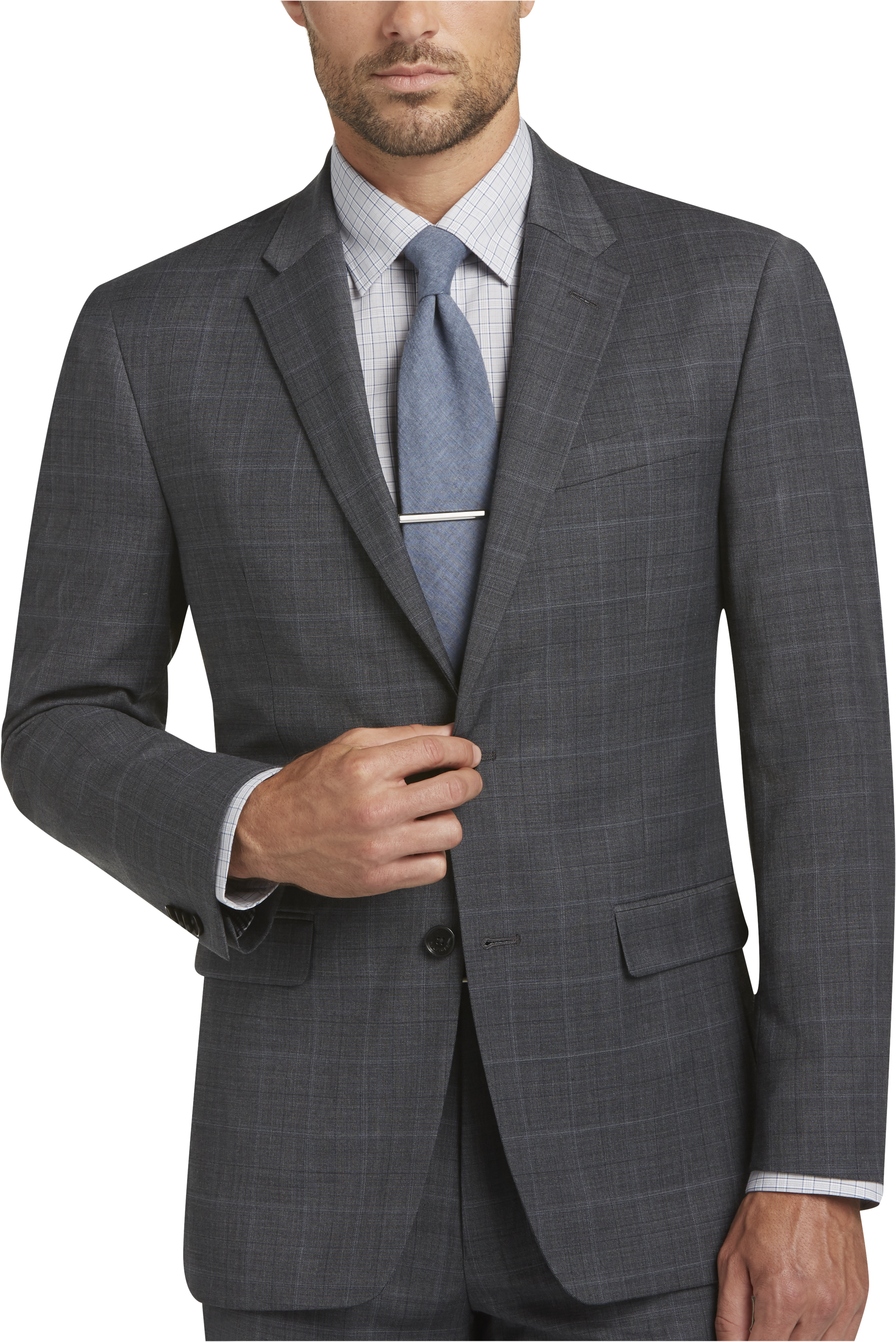 Gray Plaid Suit - Men's Suits - Tommy Hilfiger | Men's Wearhouse