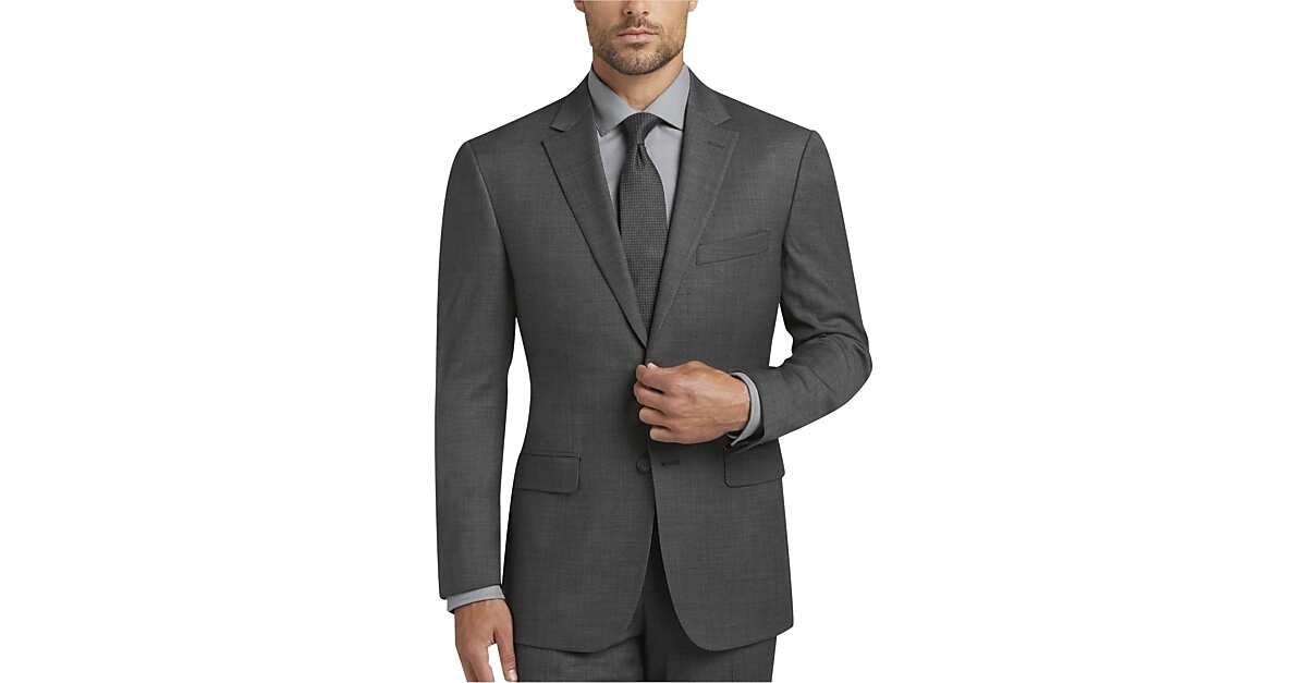 Awearness Kenneth Cole Gray Tic Slim Fit Suit - Men's Slim Fit | Men's ...