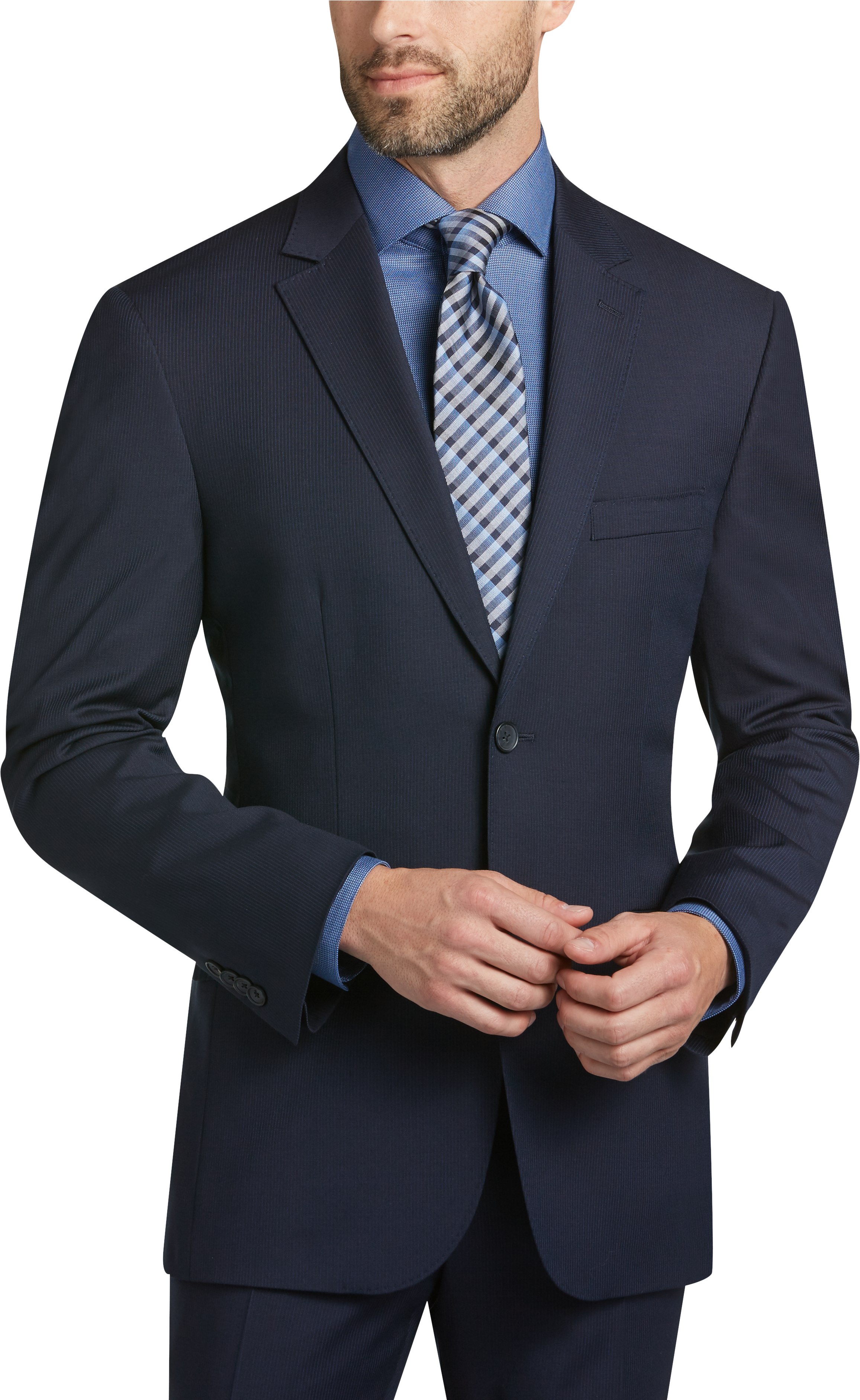 Awearness Kenneth Cole Navy Stripe Slim Fit Suit - Men's The New Blue ...