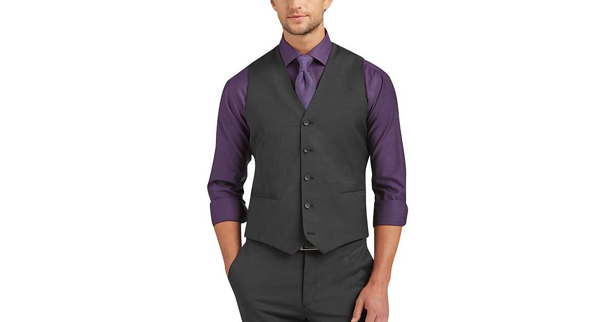 Awearness Kenneth Cole AWEAR-TECH Charcoal Extreme Slim Fit Suit ...