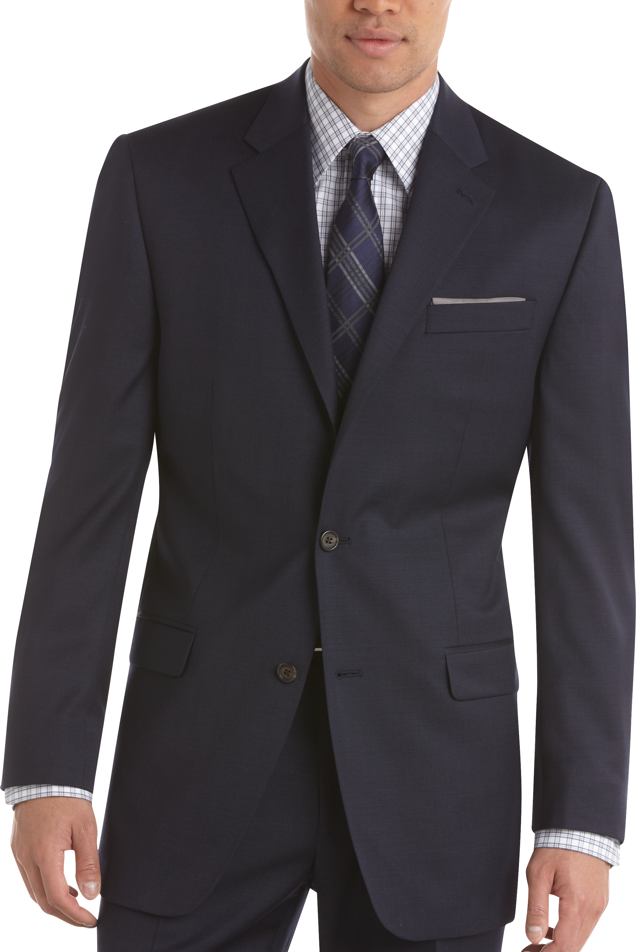 Lauren by Ralph Lauren Navy Sharkskin Classic Fit Suit - Men's Suits ...