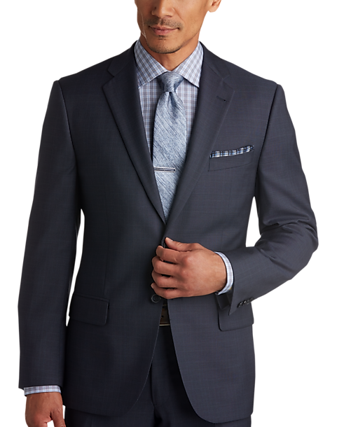 Joseph Abboud Blue Windowpane Slim Fit Suit - Men's Slim Fit | Men's ...