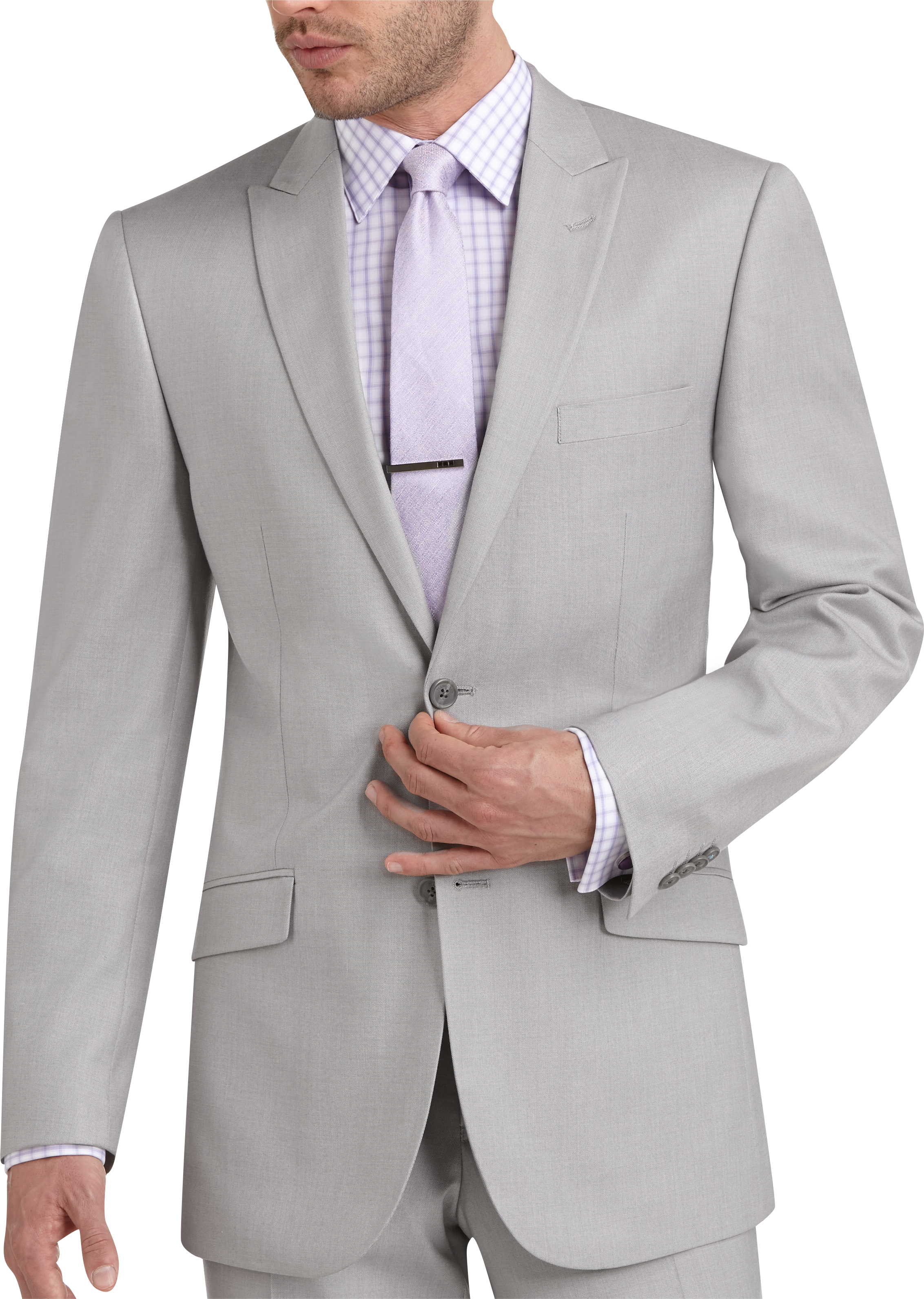 Marc Ecko Light Gray Sharkskin Slim Fit Suit