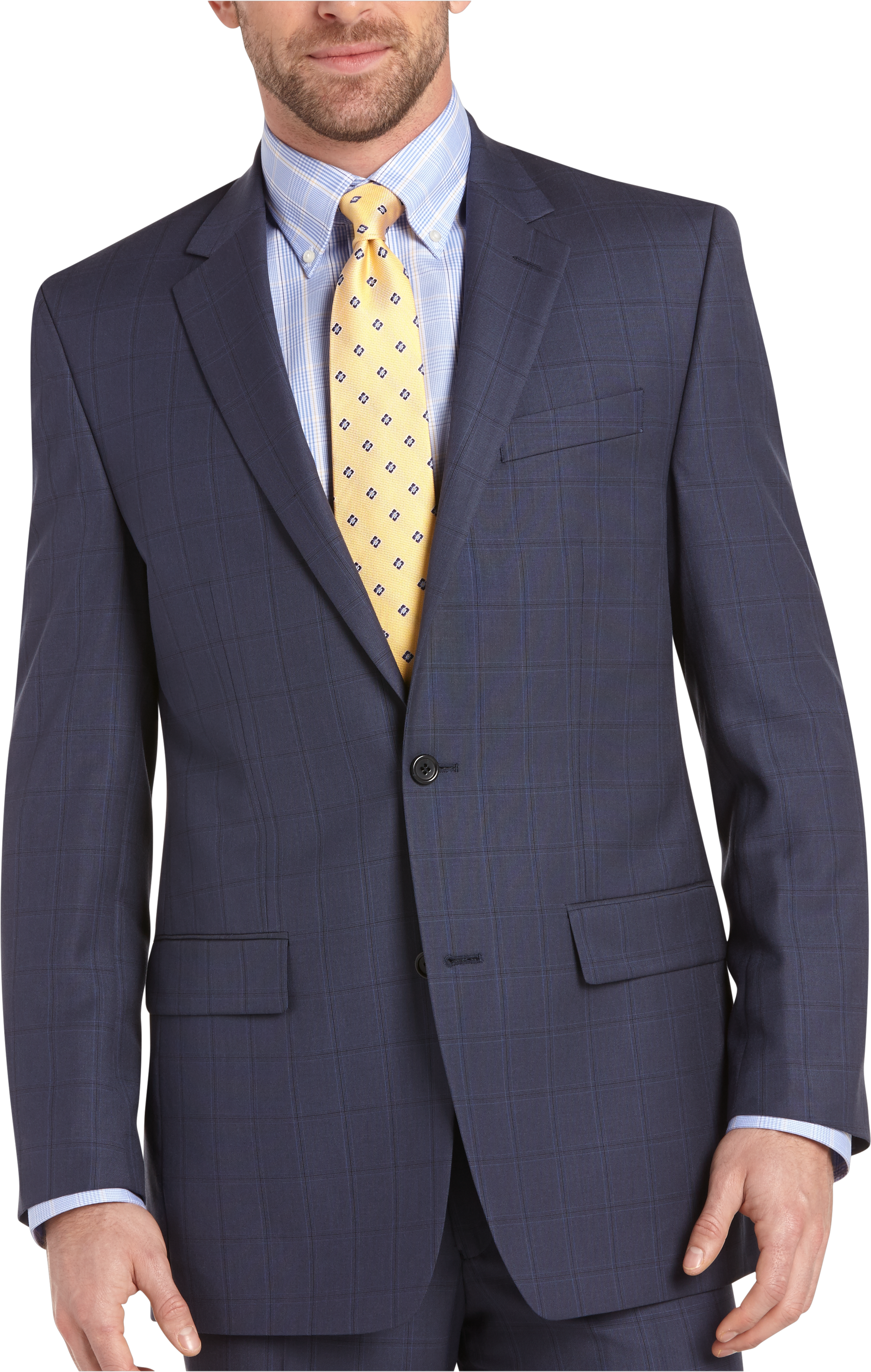Pronto Uomo Blue Sharkskin Modern Fit Suit - Modern Fit | Men's Wearhouse
