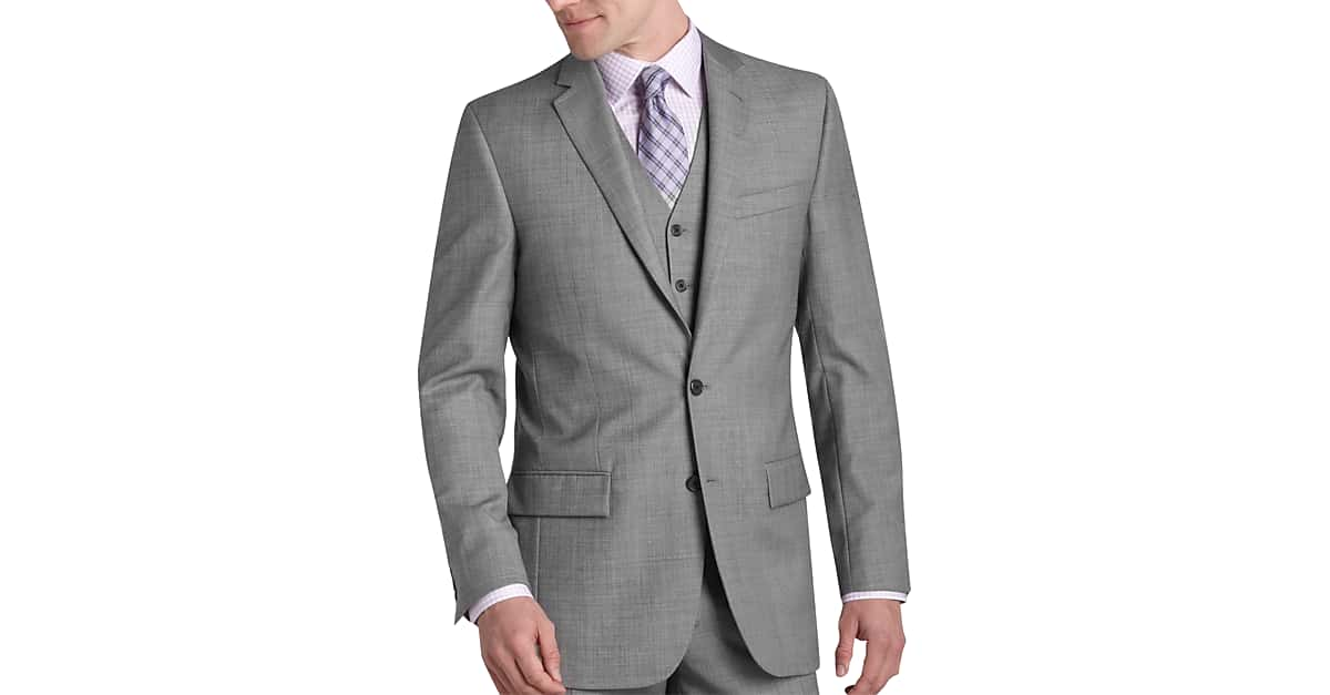 Egara Gray Sharkskin Slim Fit Suit Separates Coat - Men's Suit Separate ...